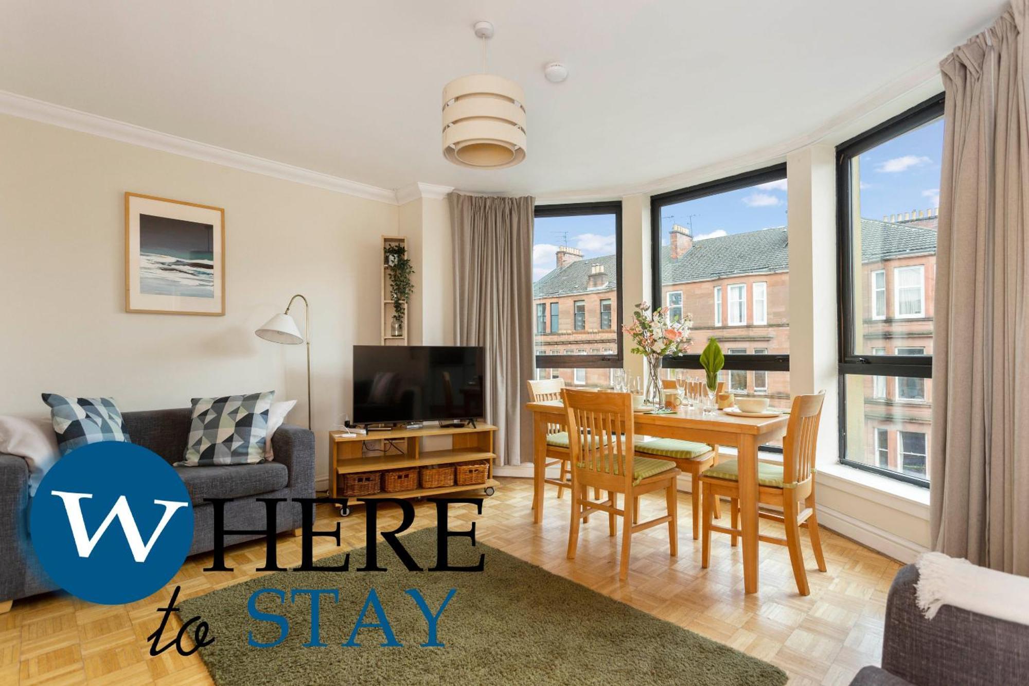 Bright 1 Bedroom Apartment-Private Parking Glasgow Exterior foto